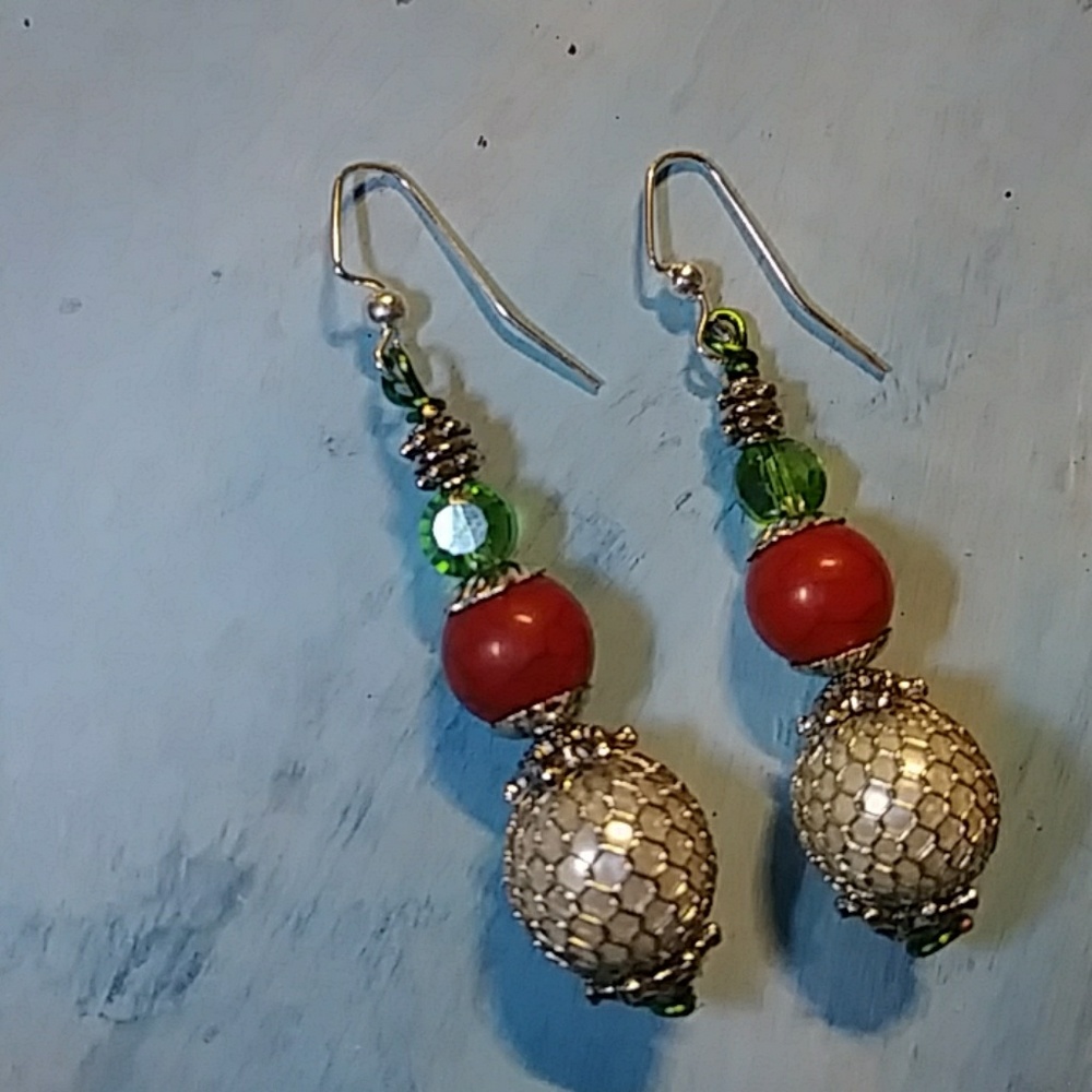 Handmade Christmas earrings